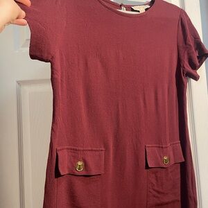 Michael Kors Burgundy Midi Dress